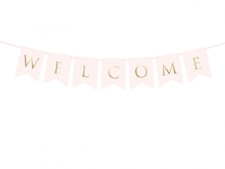 Banner Welcome light pink 15x95cm