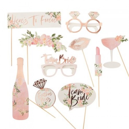 Floral Hen Party Photo Booth Props 10stk
